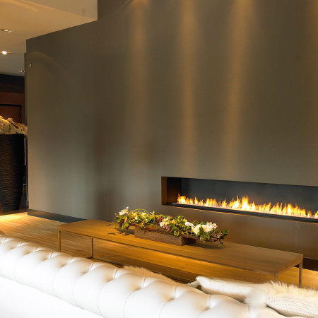 contemporary line fire - lounge fireplace ideas by Modus Fireplaces