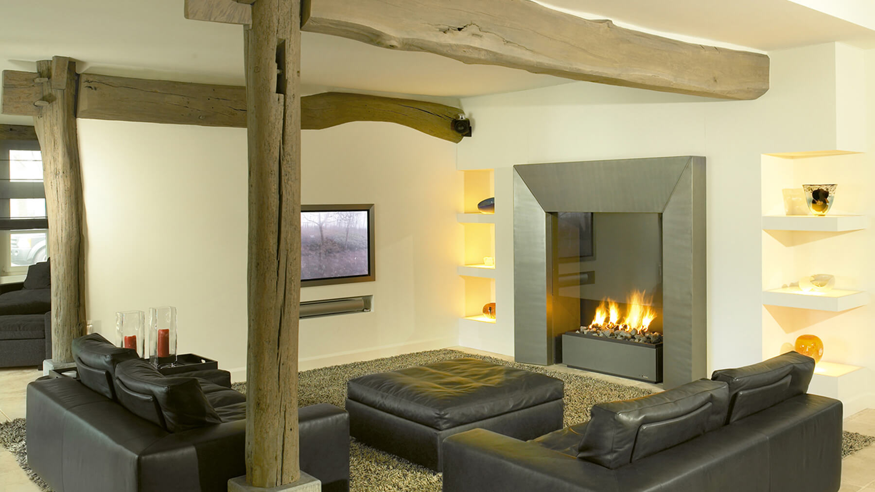 contemporary wall fireplace
