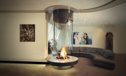 suspended glass fire