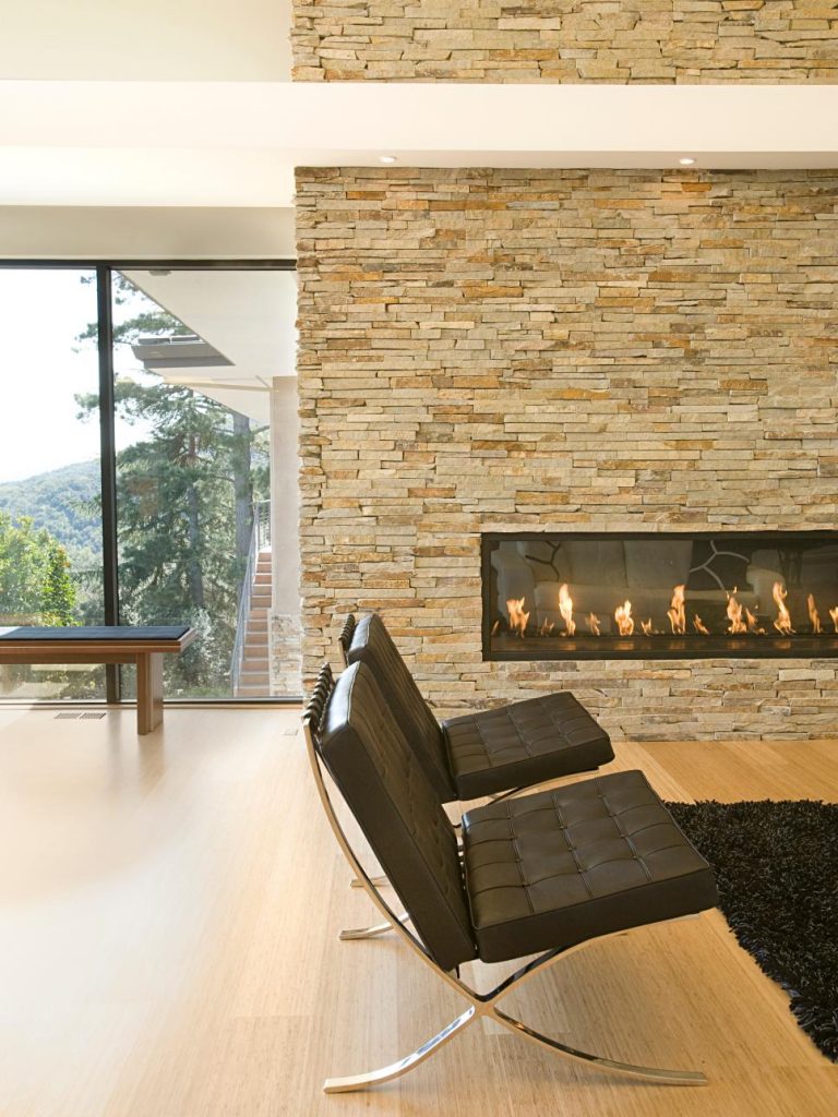 Modern gas fireplace