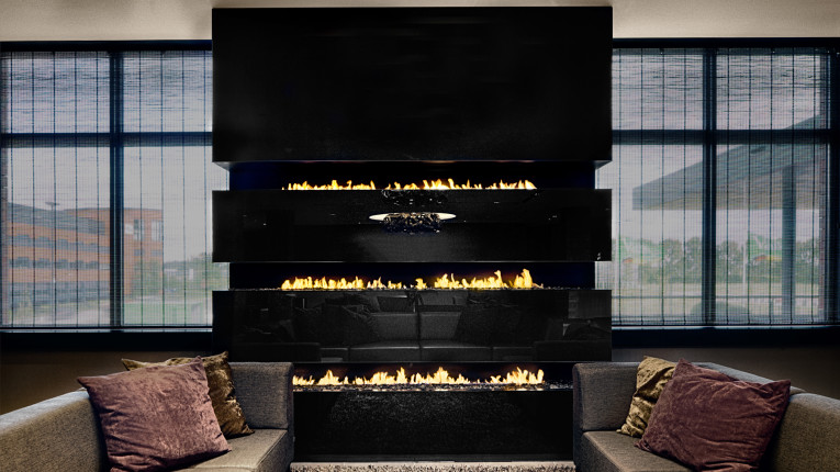 three level bespoke fireplace