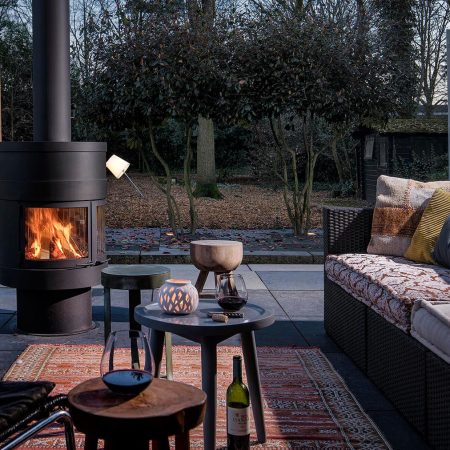 Outdoor Wood Fireplace with furniture - Garden Fireplaces - Modus Fireplaces