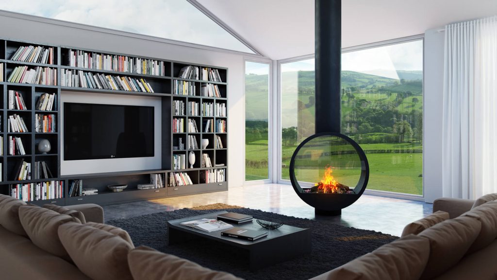 Glass Gas Fireplace