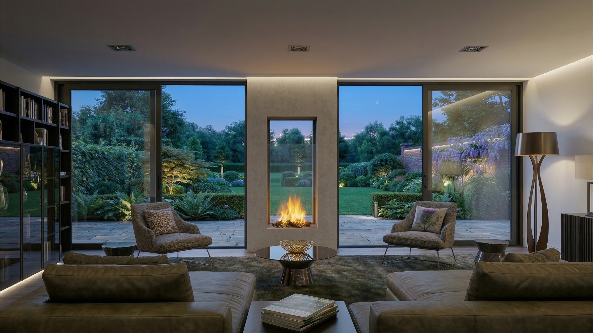 Inside, Outside fireplace