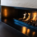 sc blue steel wall fireplace