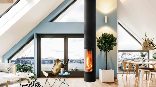 Slim Focus Wood Fire