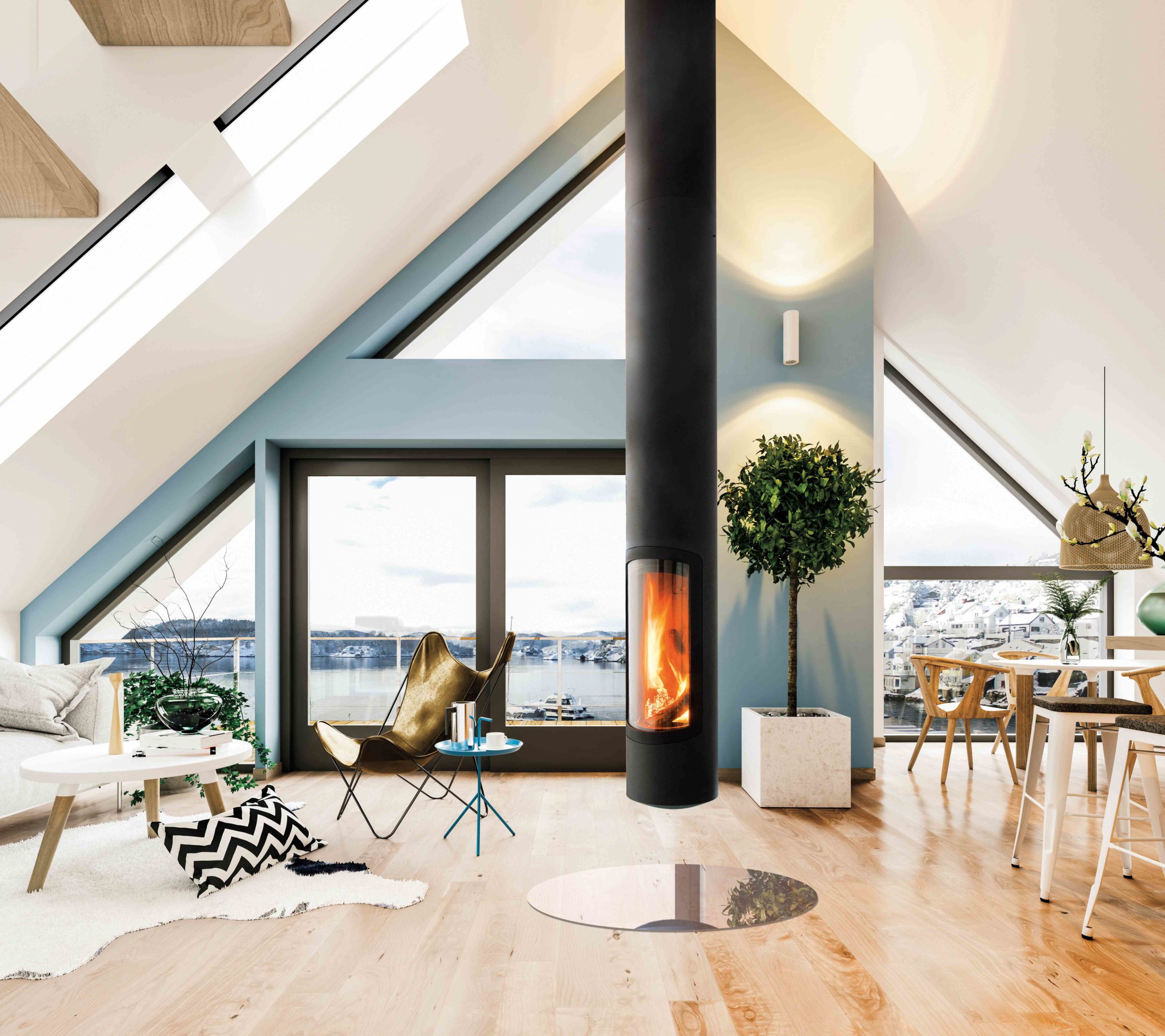 Slim Focus Wood Fire