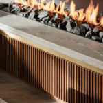 Bespoke Linear Gas Fireplace fluted base