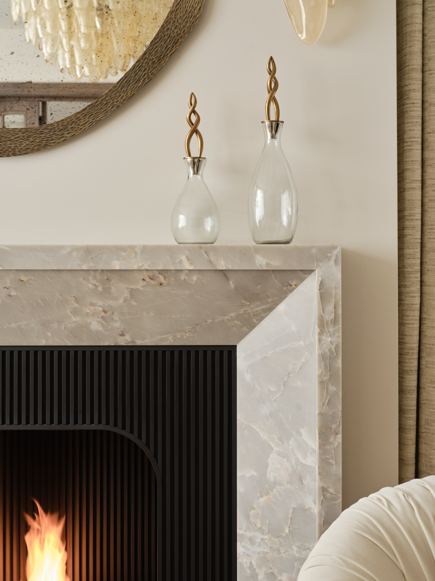 Marble mantel detail